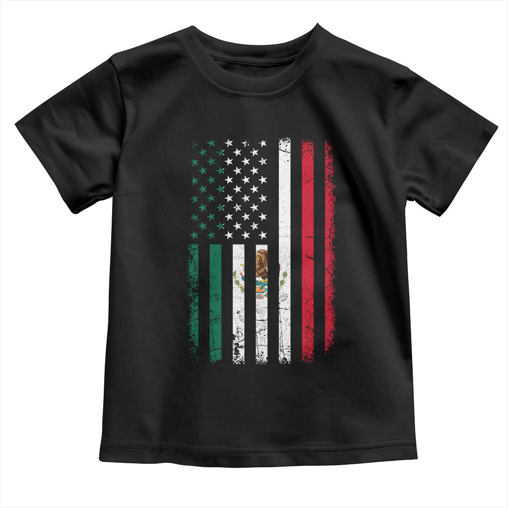 Mexican American Flag Mexican Roots Mexico America Toddler T Shirt - Wonder Print Shop