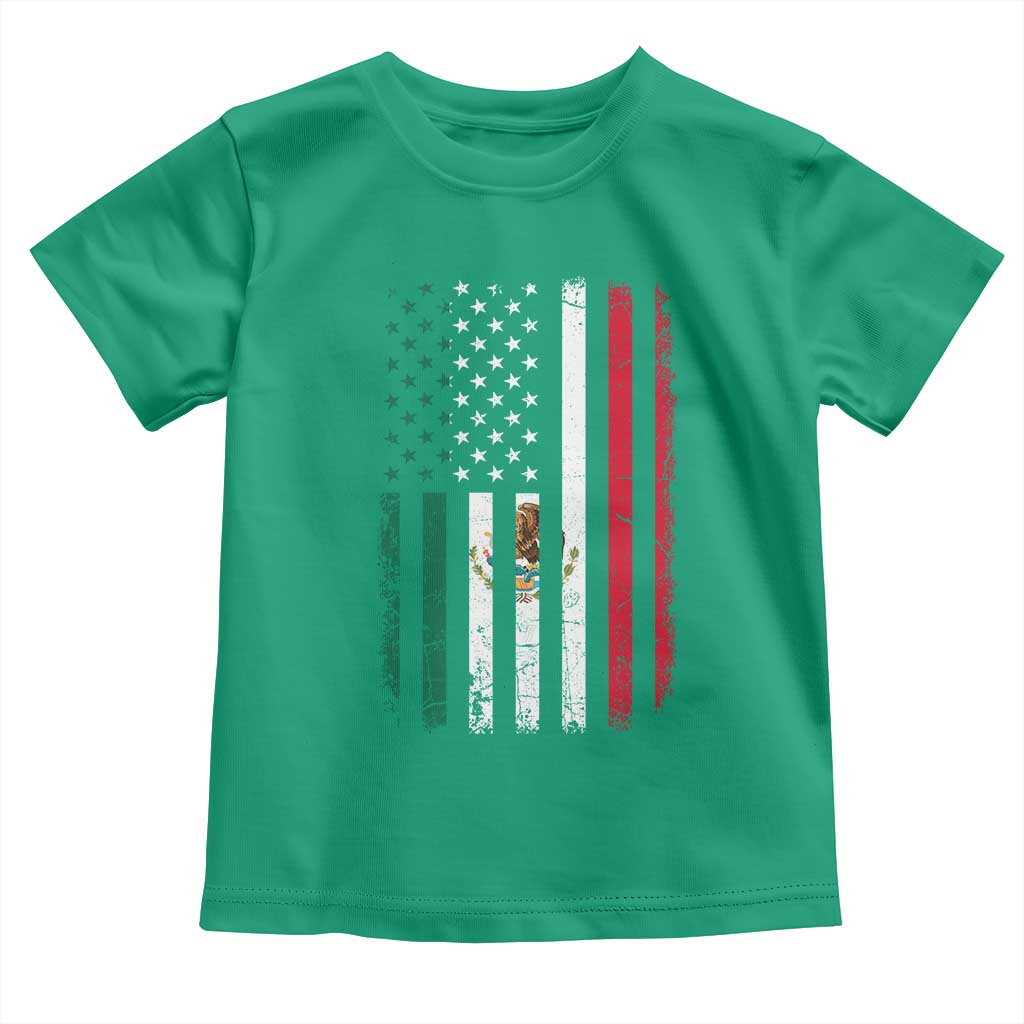 Mexican American Flag Mexican Roots Mexico America Toddler T Shirt - Wonder Print Shop
