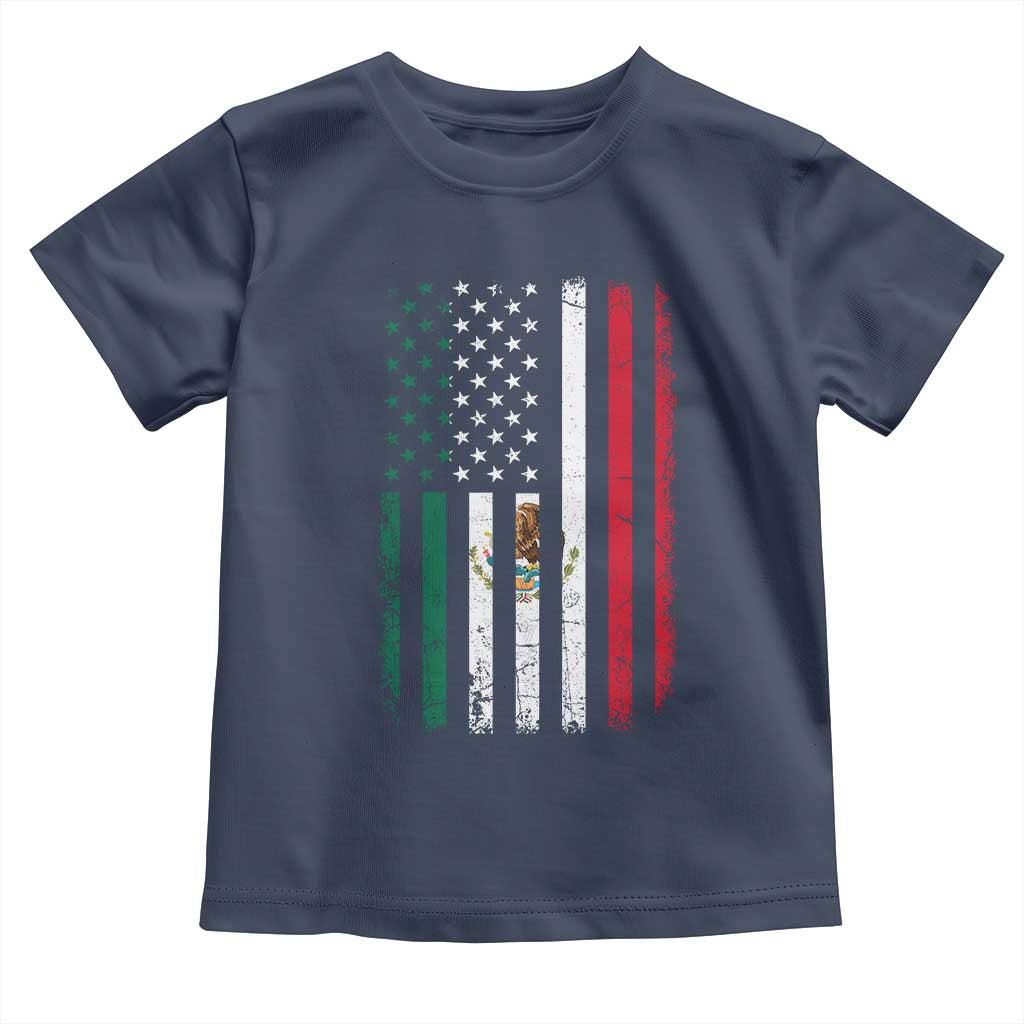 Mexican American Flag Mexican Roots Mexico America Toddler T Shirt - Wonder Print Shop