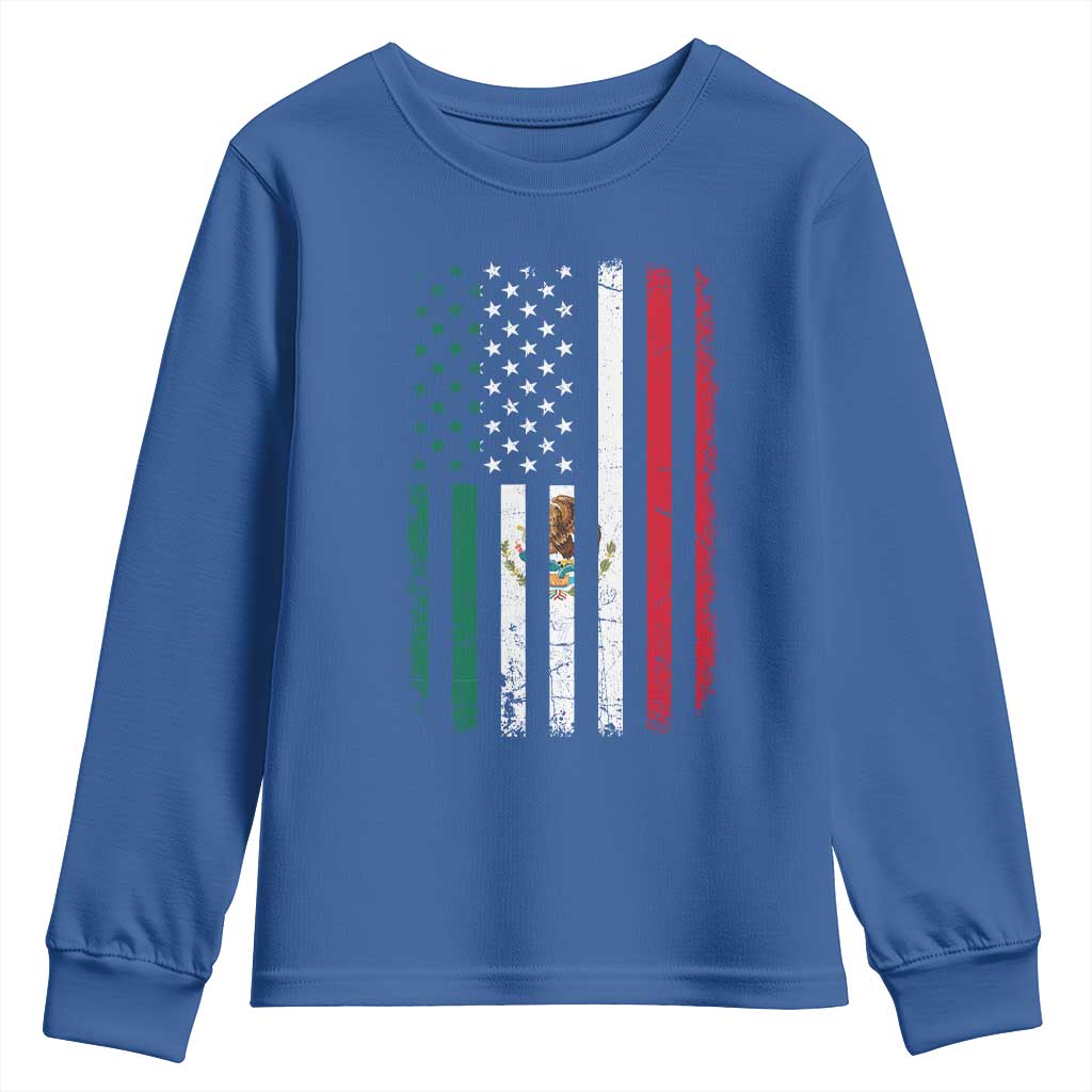 Mexican American Flag Mexican Roots Mexico America Youth Sweatshirt - Wonder Print Shop