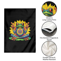 Tie Dye Frog Peace Sign Hippie Sunflower Garden Flag - Wonder Print Shop