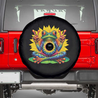 Tie Dye Frog Peace Sign Hippie Sunflower Spare Tire Cover - Wonder Print Shop