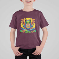 Tie Dye Frog Peace Sign Hippie Sunflower T Shirt For Kid - Wonder Print Shop