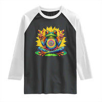 Tie Dye Frog Peace Sign Hippie Sunflower Raglan Shirt - Wonder Print Shop