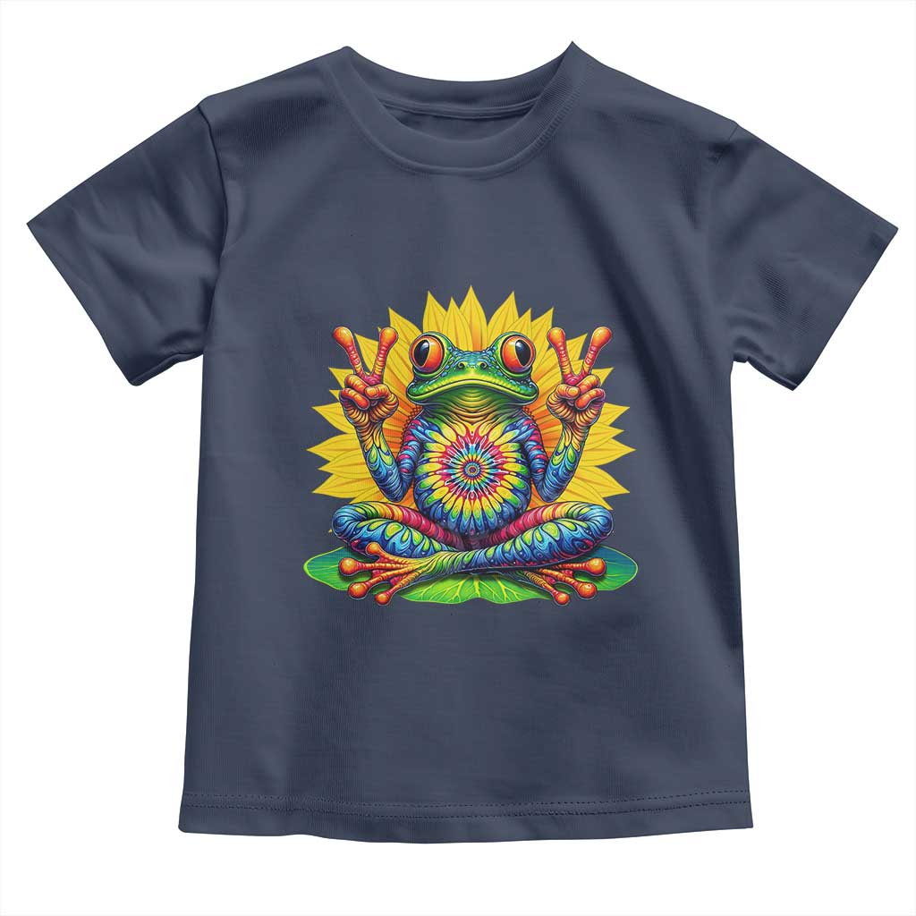 Tie Dye Frog Peace Sign Hippie Sunflower Toddler T Shirt - Wonder Print Shop