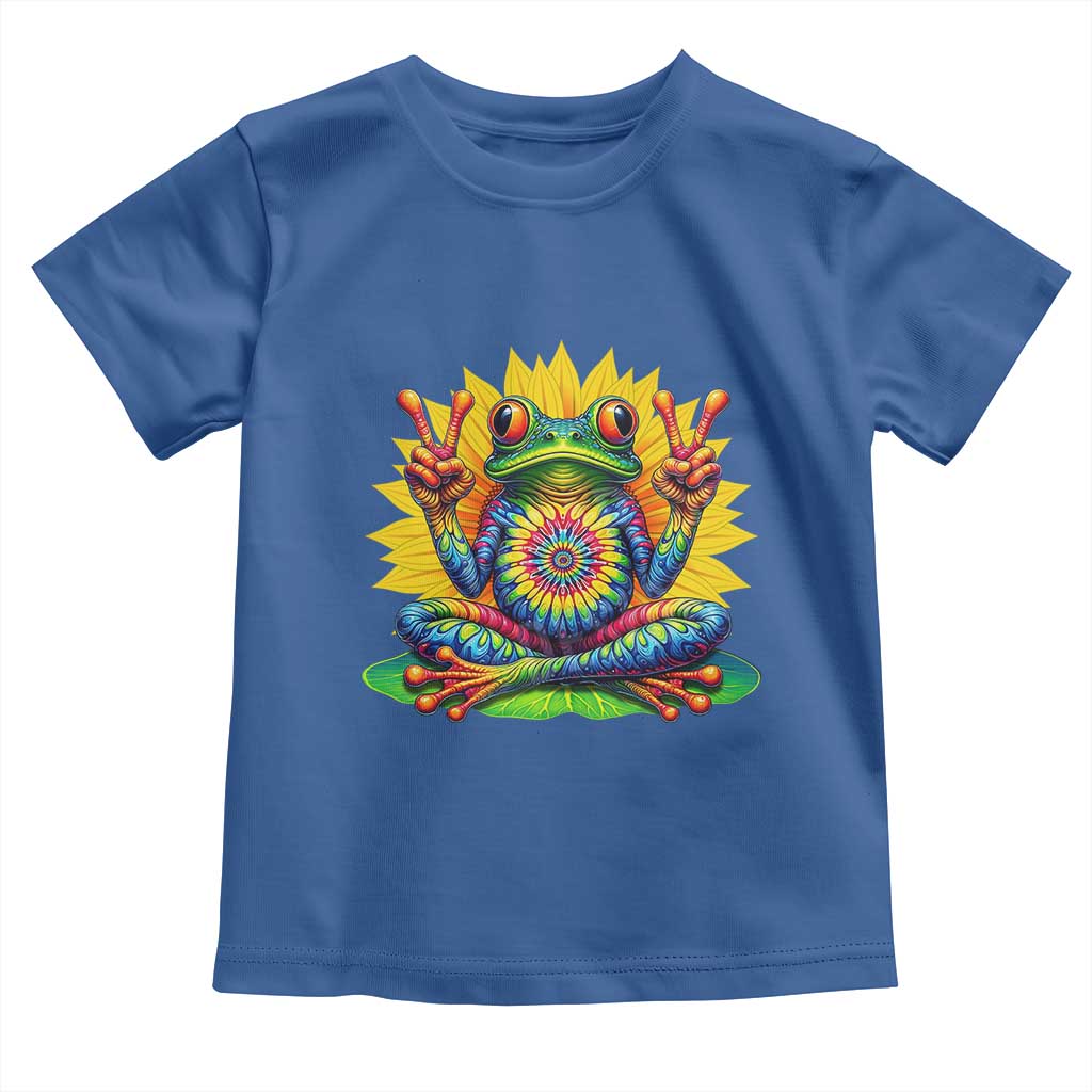 Tie Dye Frog Peace Sign Hippie Sunflower Toddler T Shirt - Wonder Print Shop
