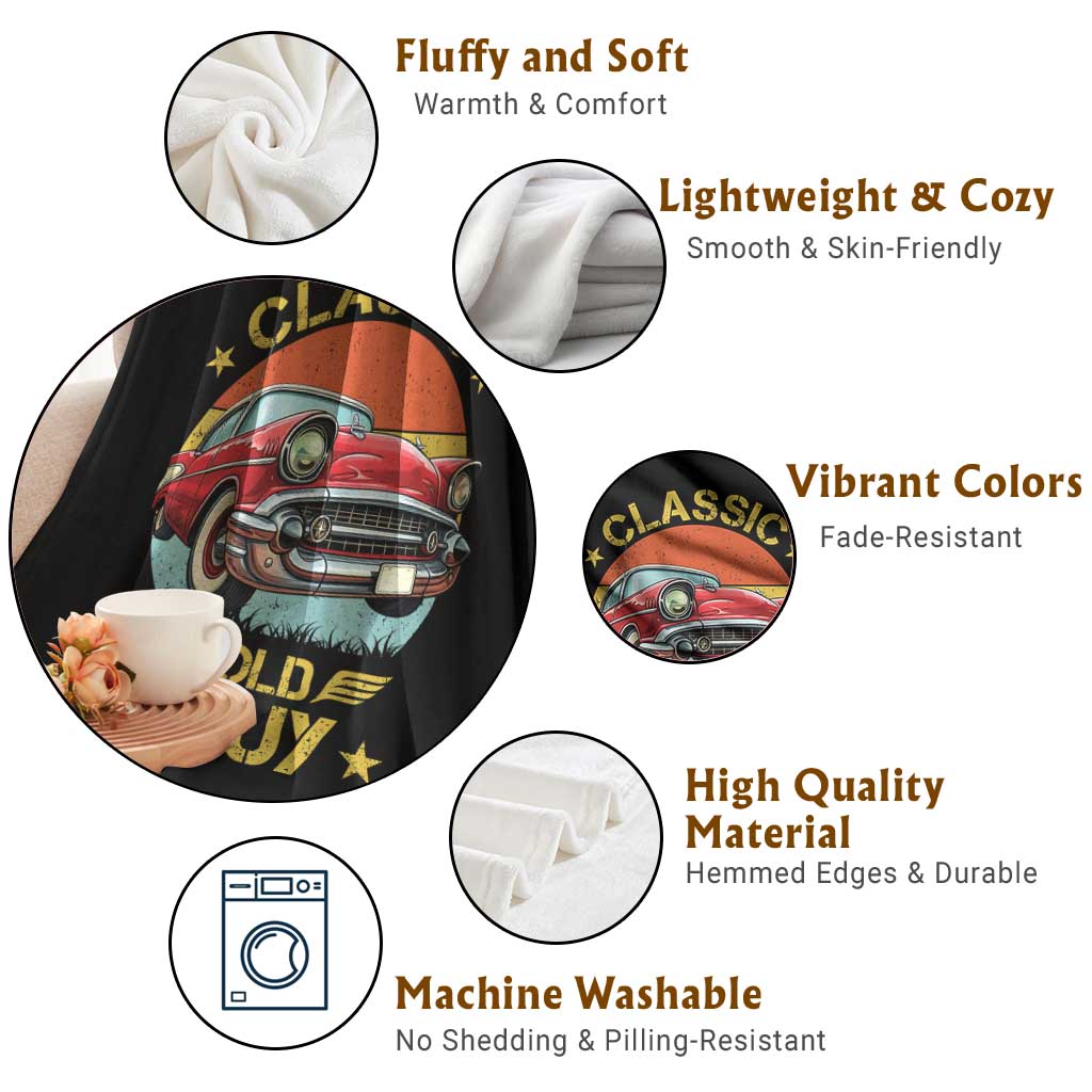 Funny Classic Old Guy Throw Blanket Humor Saying Classic Car Lover - Wonder Print Shop