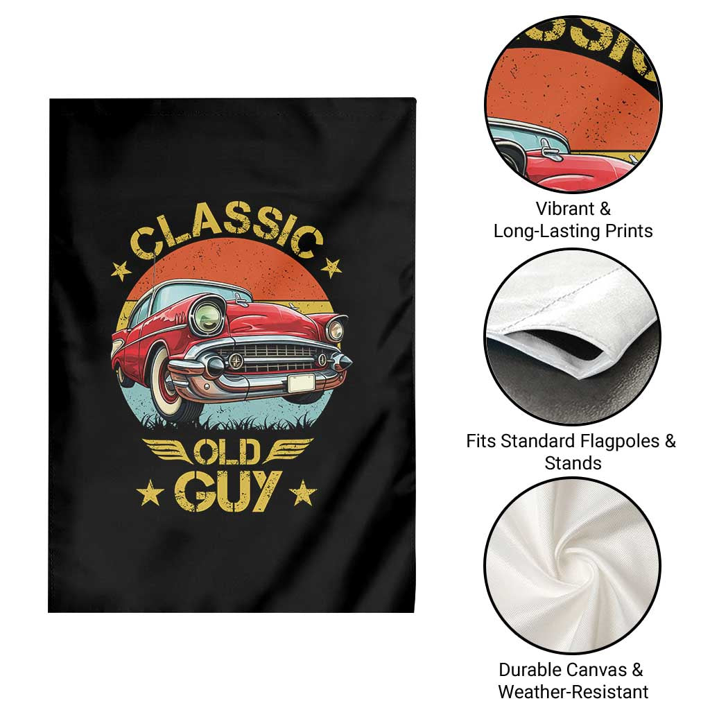 Funny Classic Old Guy Garden Flag Humor Saying Classic Car Lover - Wonder Print Shop