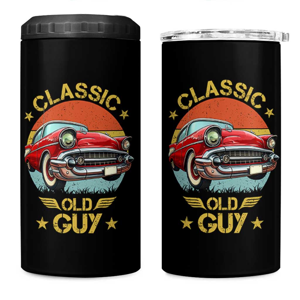 Funny Classic Old Guy 4 in 1 Can Cooler Tumbler Humor Saying Classic Car Lover - Wonder Print Shop