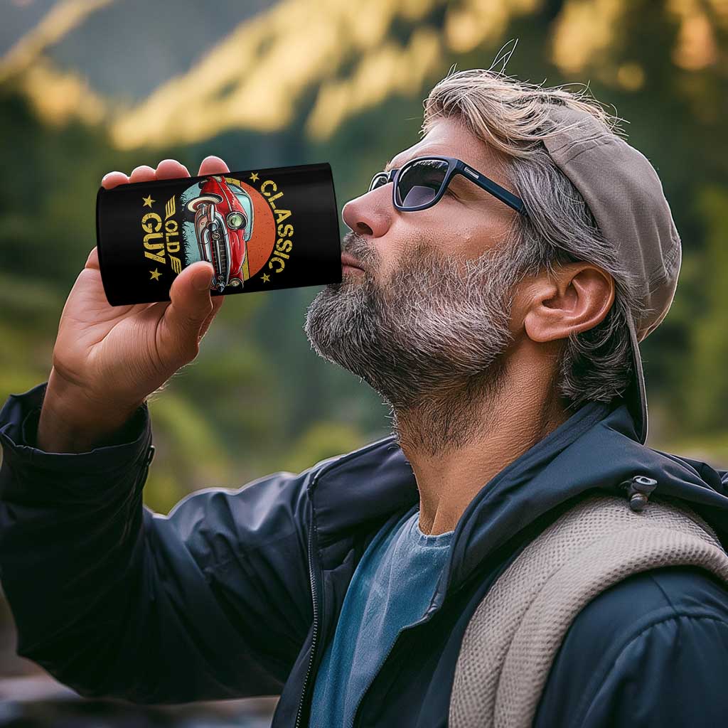 Funny Classic Old Guy 4 in 1 Can Cooler Tumbler Humor Saying Classic Car Lover - Wonder Print Shop