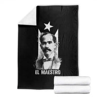 Pedro Albizu Campos Throw Blanket El Maestro Black Puerto Rico Flag - Wonder Print Shop