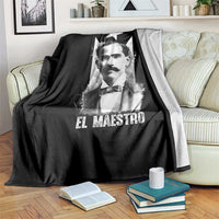 Pedro Albizu Campos Throw Blanket El Maestro Black Puerto Rico Flag - Wonder Print Shop