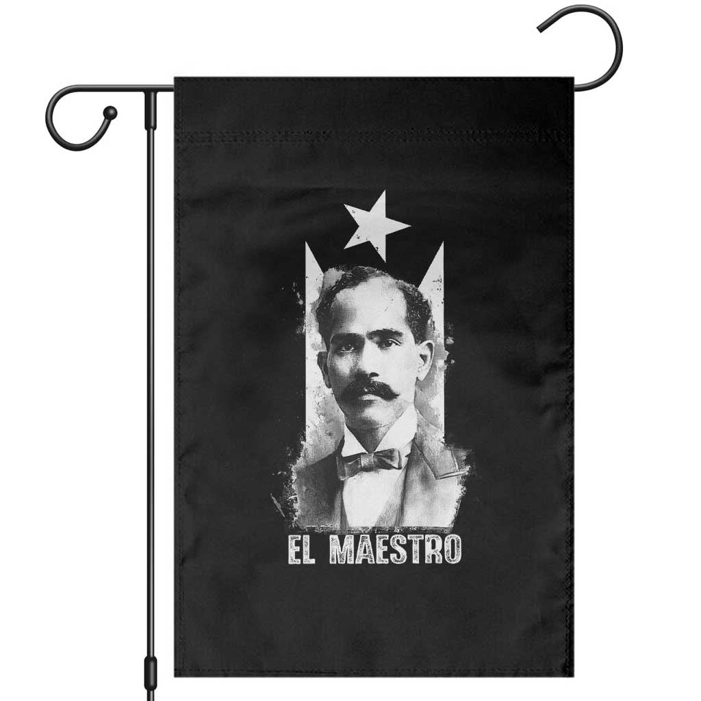Pedro Albizu Campos Garden Flag El Maestro Black Puerto Rico Flag - Wonder Print Shop