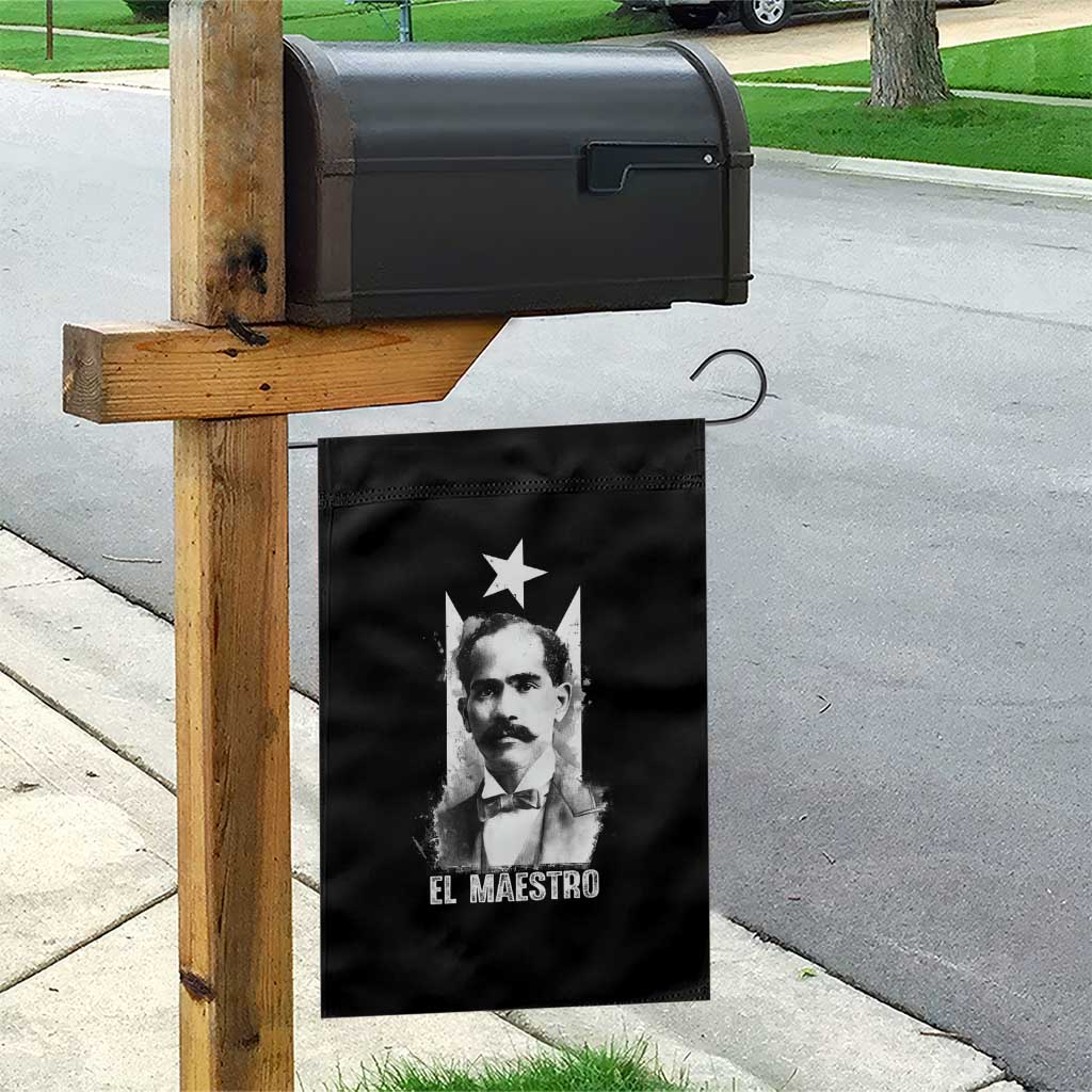 Pedro Albizu Campos Garden Flag El Maestro Black Puerto Rico Flag - Wonder Print Shop