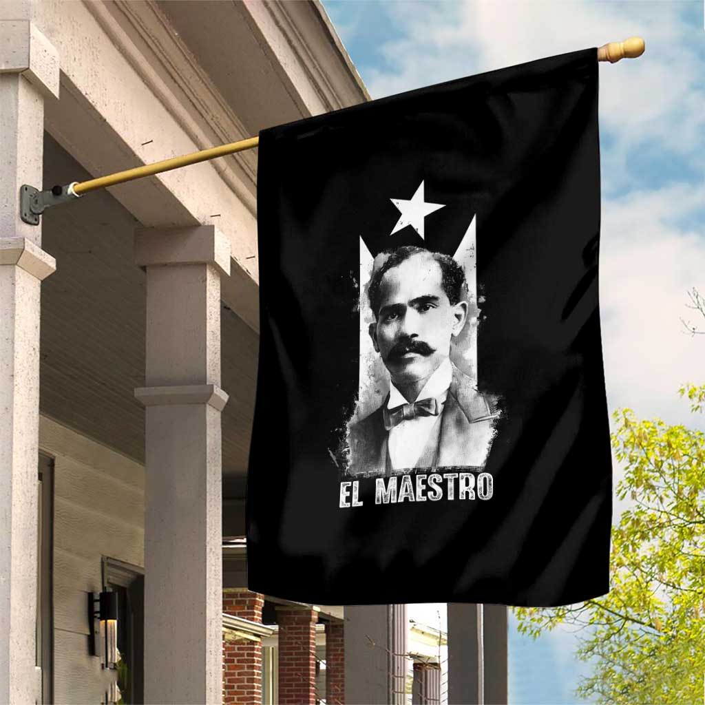 Pedro Albizu Campos Garden Flag El Maestro Black Puerto Rico Flag - Wonder Print Shop