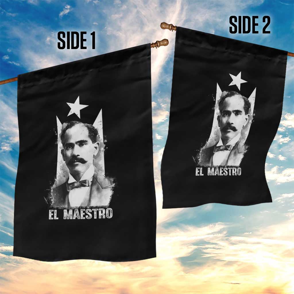 Pedro Albizu Campos Garden Flag El Maestro Black Puerto Rico Flag - Wonder Print Shop