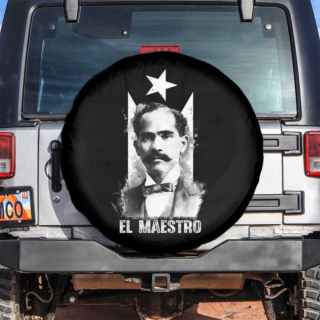Pedro Albizu Campos Spare Tire Cover El Maestro Black Puerto Rico Flag - Wonder Print Shop
