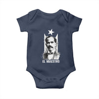 Pedro Albizu Campos Baby Onesie El Maestro Black Puerto Rico Flag - Wonder Print Shop