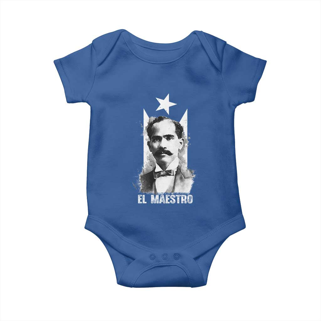 Pedro Albizu Campos Baby Onesie El Maestro Black Puerto Rico Flag - Wonder Print Shop