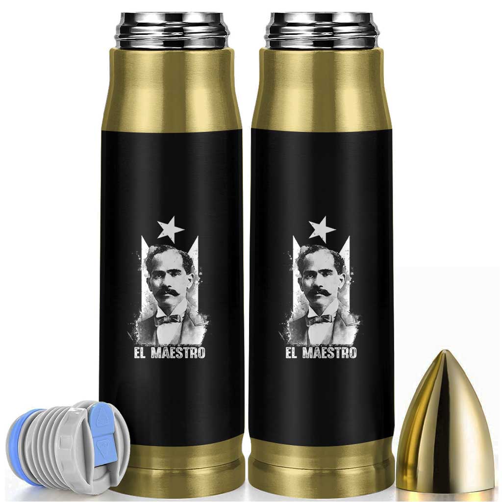 Pedro Albizu Campos Bullet Tumbler El Maestro Black Puerto Rico Flag - Wonder Print Shop