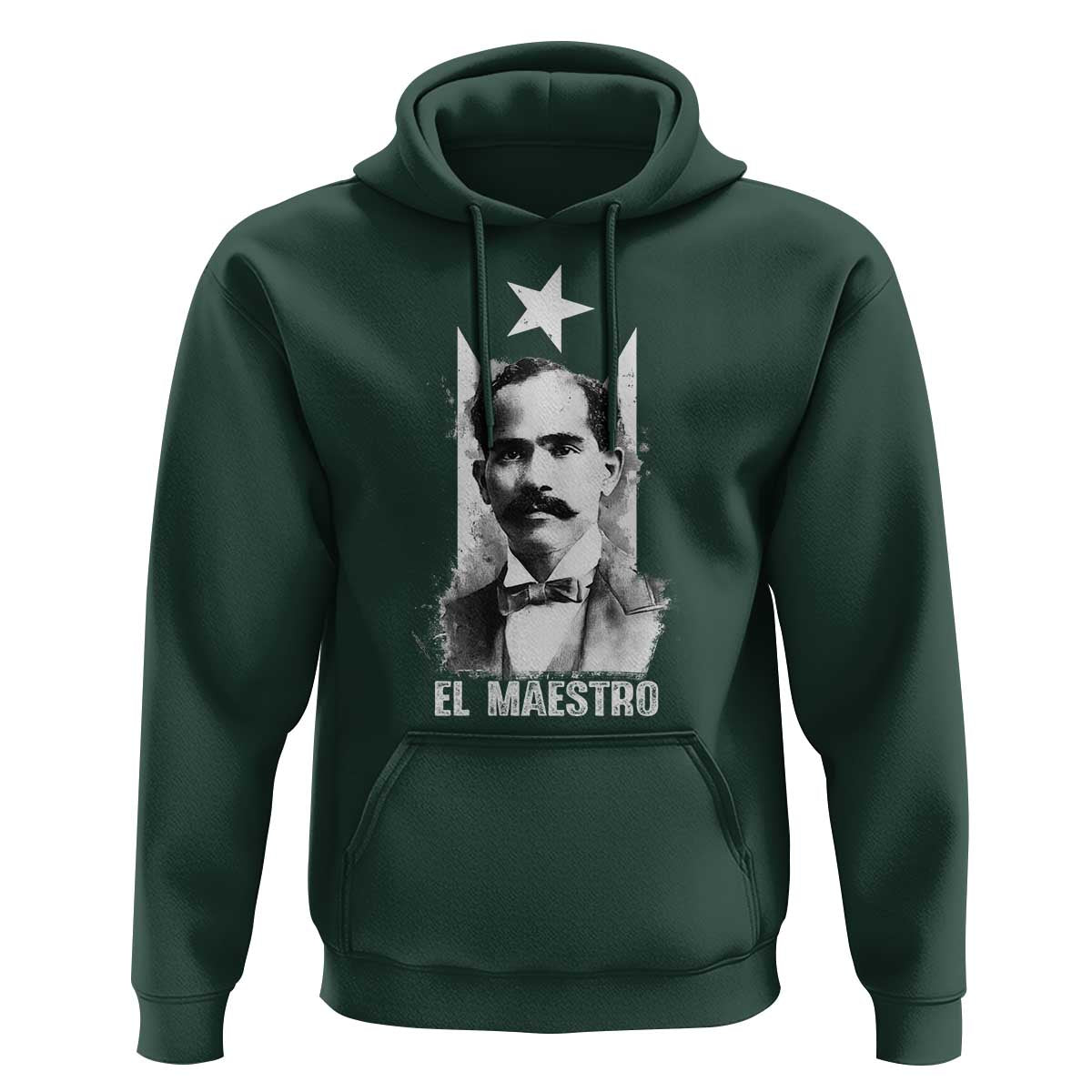 Pedro Albizu Campos Hoodie El Maestro Black Puerto Rico Flag - Wonder Print Shop