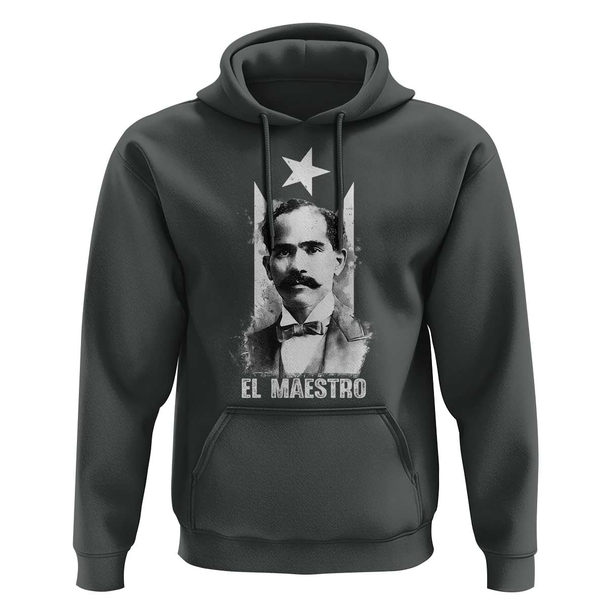Pedro Albizu Campos Hoodie El Maestro Black Puerto Rico Flag - Wonder Print Shop