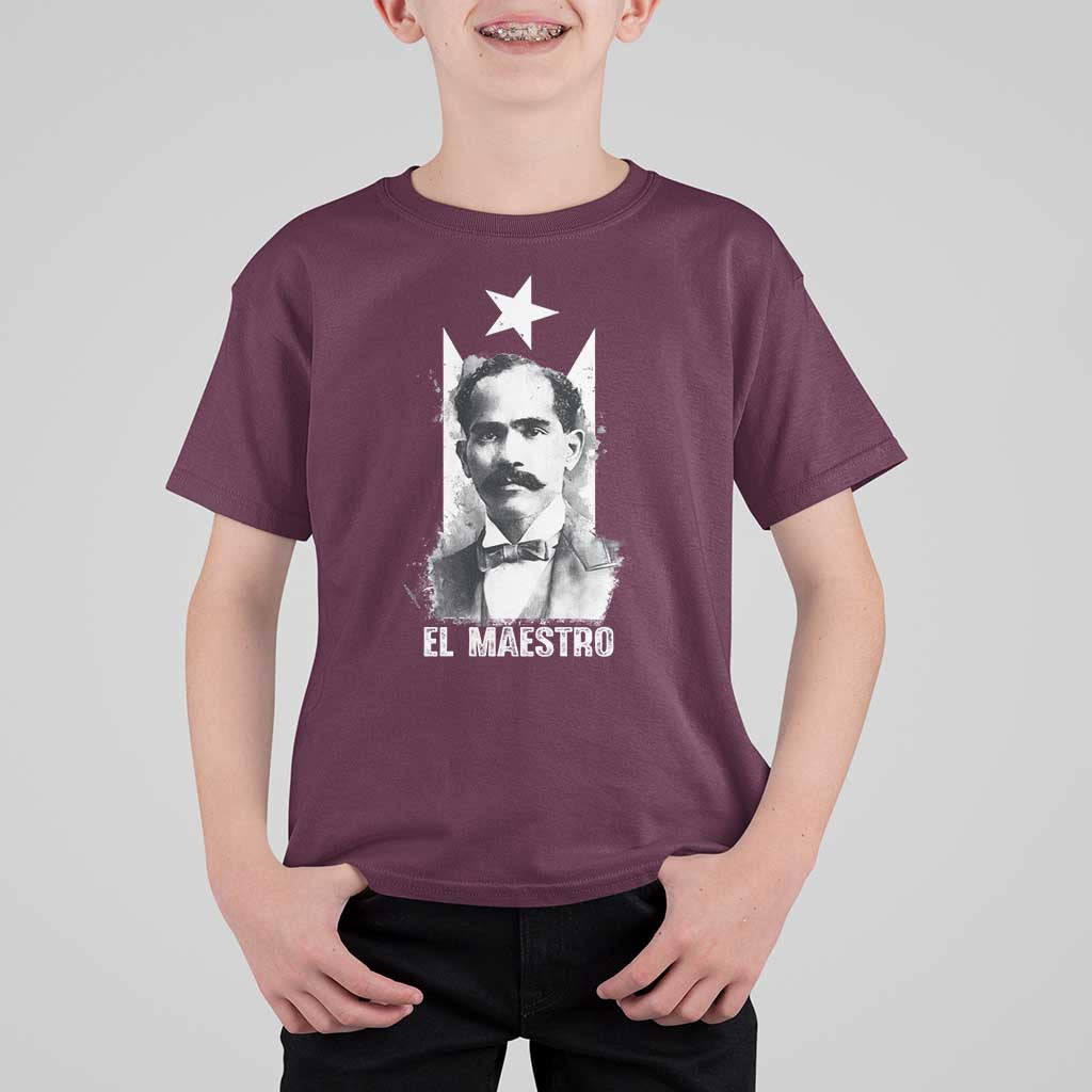 Pedro Albizu Campos T Shirt For Kid El Maestro Black Puerto Rico Flag - Wonder Print Shop
