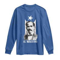 Pedro Albizu Campos Long Sleeve Shirt El Maestro Black Puerto Rico Flag - Wonder Print Shop