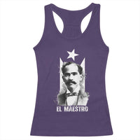 Pedro Albizu Campos Racerback Tank Top El Maestro Black Puerto Rico Flag - Wonder Print Shop