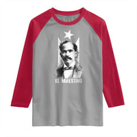 Pedro Albizu Campos Raglan Shirt El Maestro Black Puerto Rico Flag - Wonder Print Shop