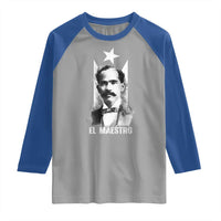 Pedro Albizu Campos Raglan Shirt El Maestro Black Puerto Rico Flag - Wonder Print Shop