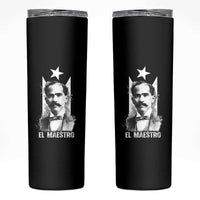 Pedro Albizu Campos Skinny Tumbler El Maestro Black Puerto Rico Flag - Wonder Print Shop