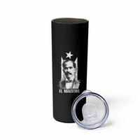 Pedro Albizu Campos Skinny Tumbler El Maestro Black Puerto Rico Flag - Wonder Print Shop