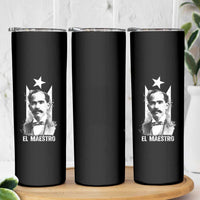 Pedro Albizu Campos Skinny Tumbler El Maestro Black Puerto Rico Flag - Wonder Print Shop