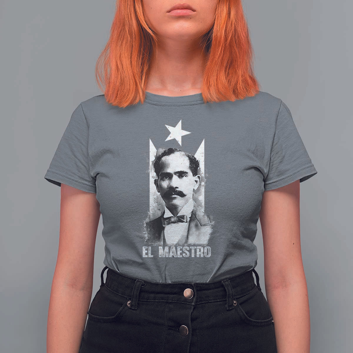 Pedro Albizu Campos T Shirt For Women El Maestro Black Puerto Rico Flag - Wonder Print Shop