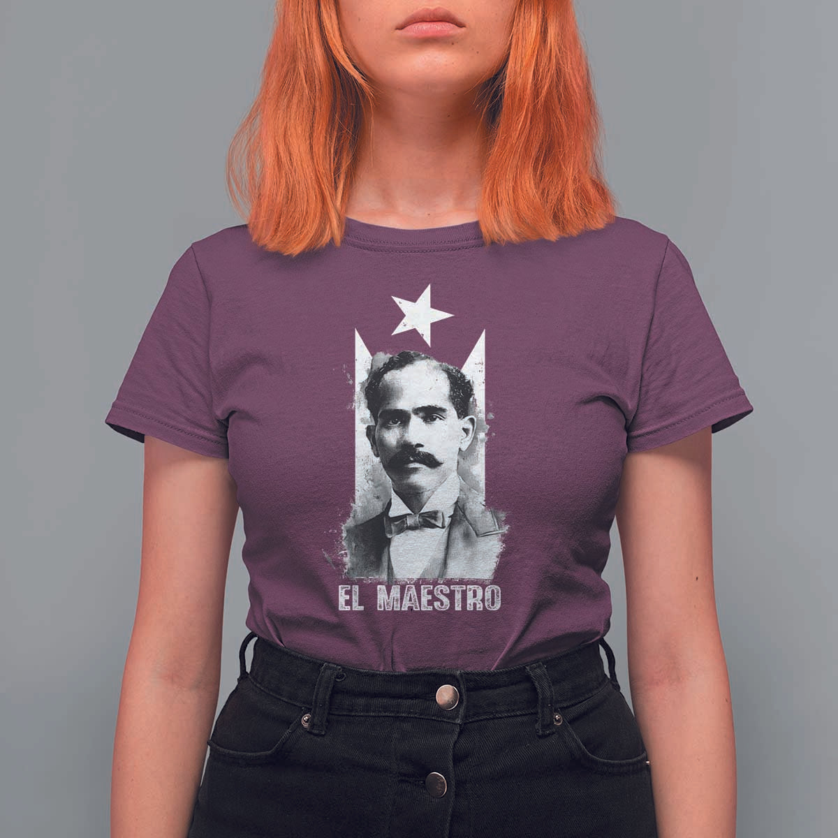 Pedro Albizu Campos T Shirt For Women El Maestro Black Puerto Rico Flag - Wonder Print Shop