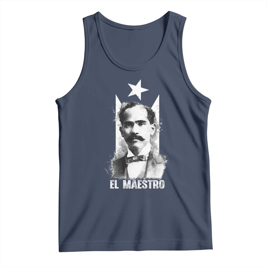 Pedro Albizu Campos Tank Top El Maestro Black Puerto Rico Flag - Wonder Print Shop