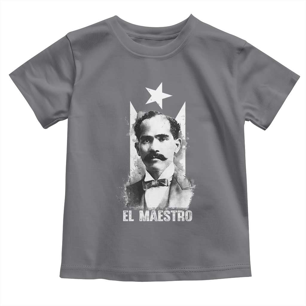 Pedro Albizu Campos Toddler T Shirt El Maestro Black Puerto Rico Flag - Wonder Print Shop