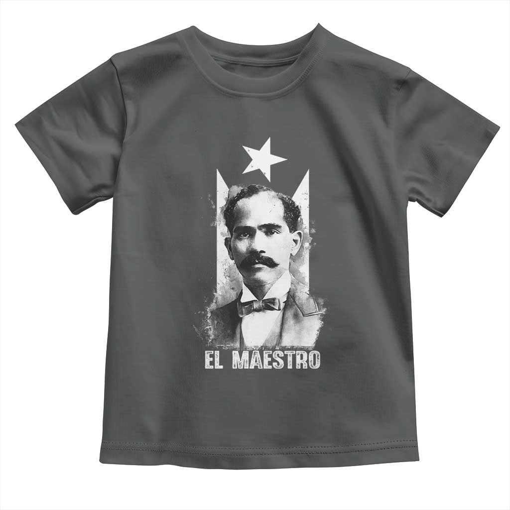 Pedro Albizu Campos Toddler T Shirt El Maestro Black Puerto Rico Flag - Wonder Print Shop