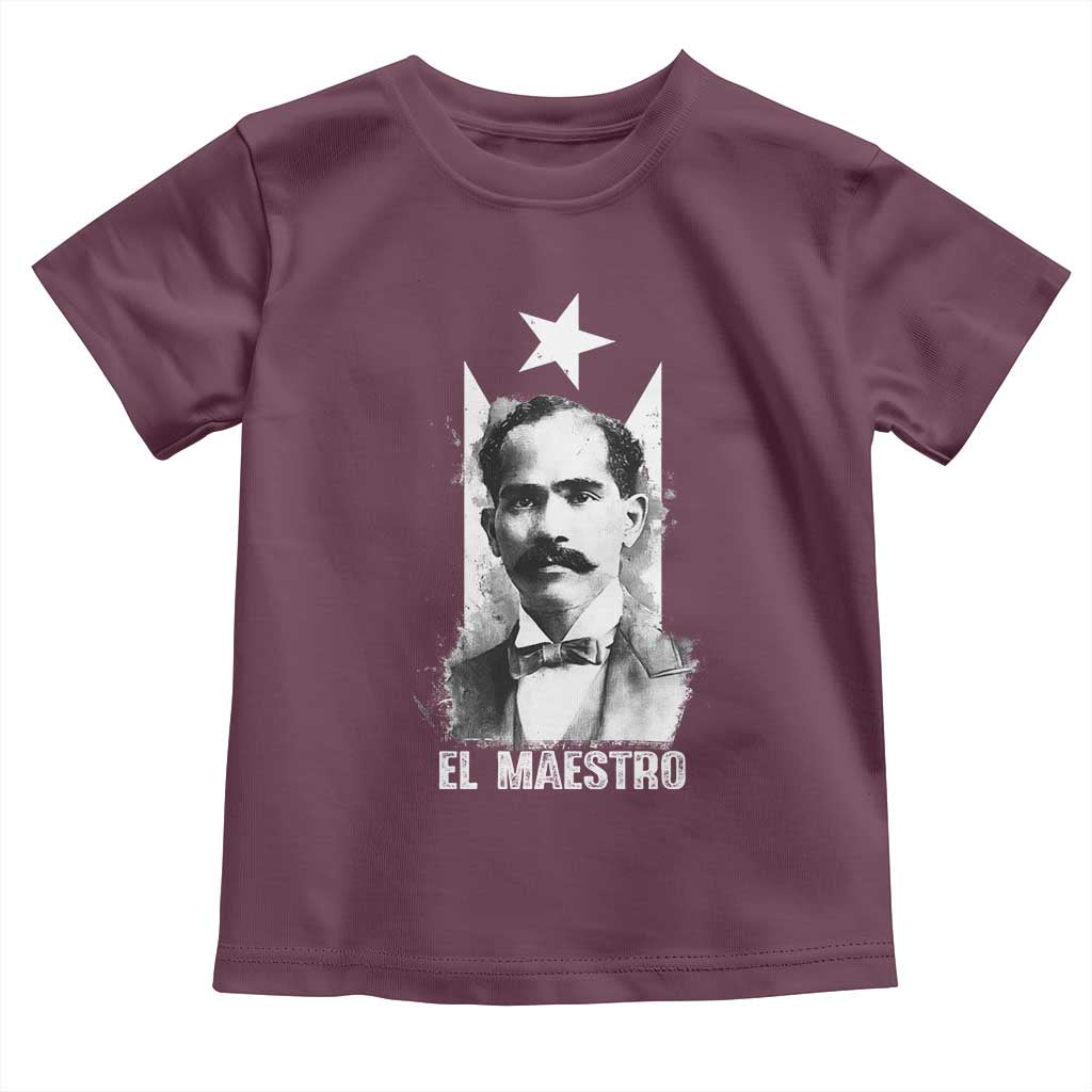 Pedro Albizu Campos Toddler T Shirt El Maestro Black Puerto Rico Flag - Wonder Print Shop