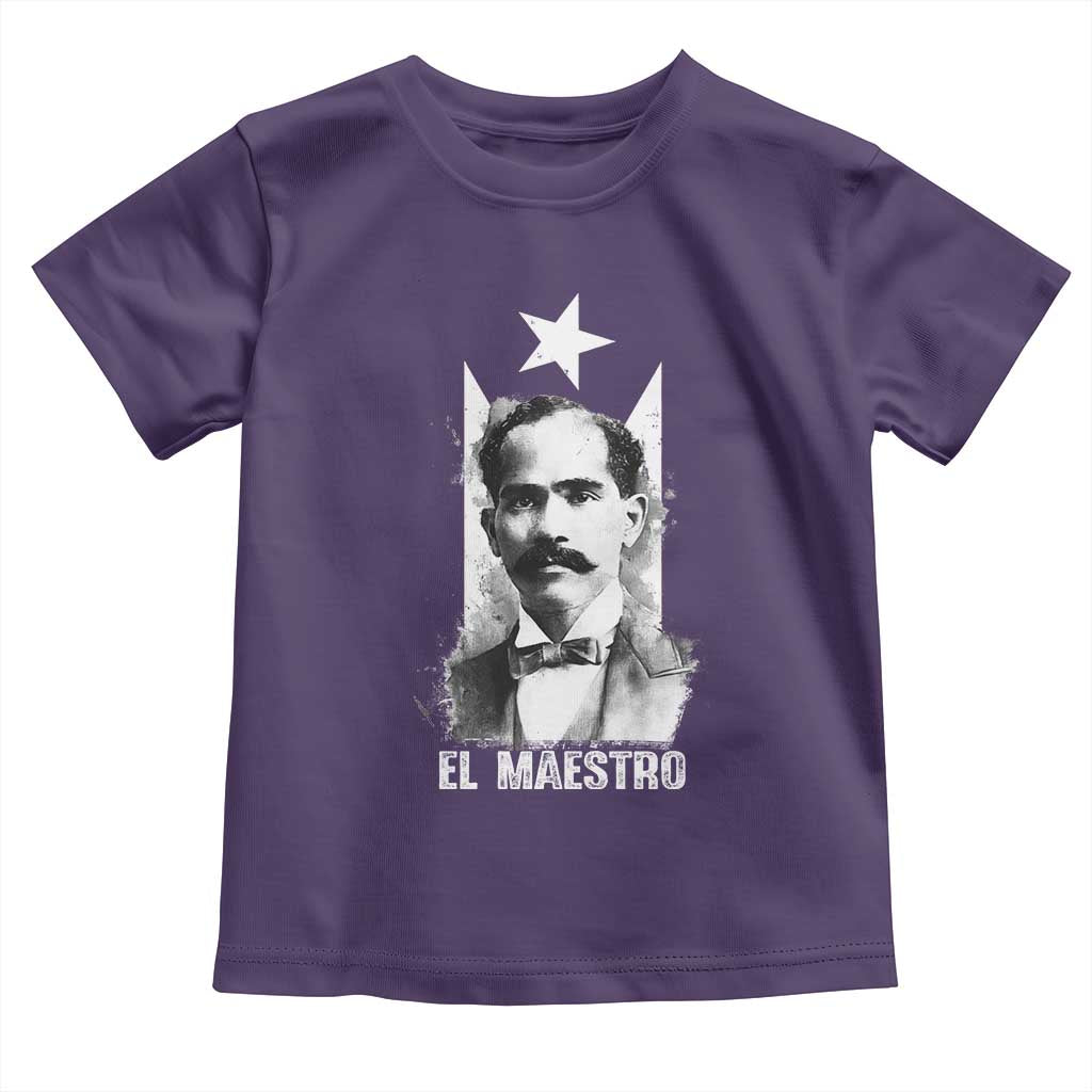 Pedro Albizu Campos Toddler T Shirt El Maestro Black Puerto Rico Flag - Wonder Print Shop