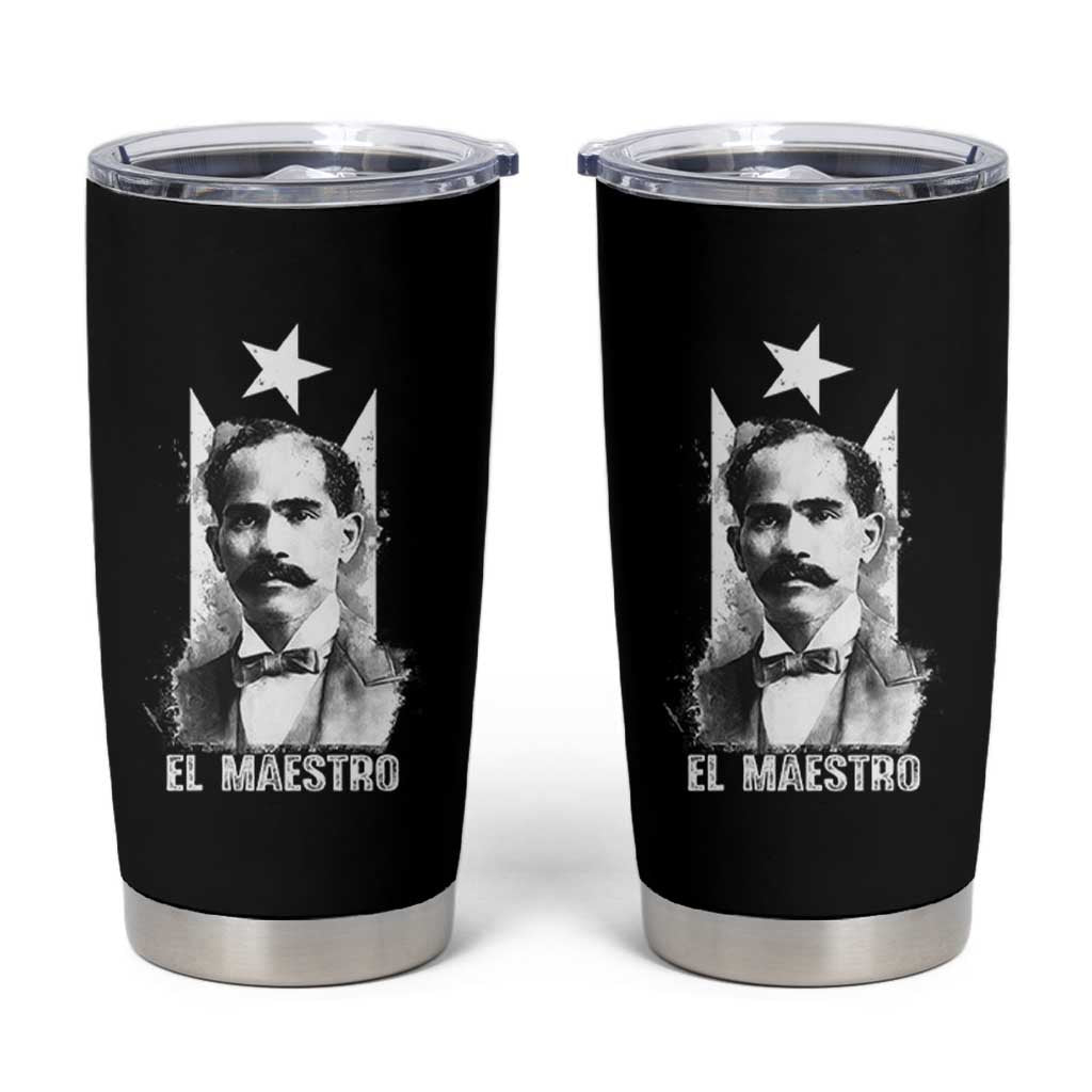 Pedro Albizu Campos Tumbler Cup El Maestro Black Puerto Rico Flag - Wonder Print Shop
