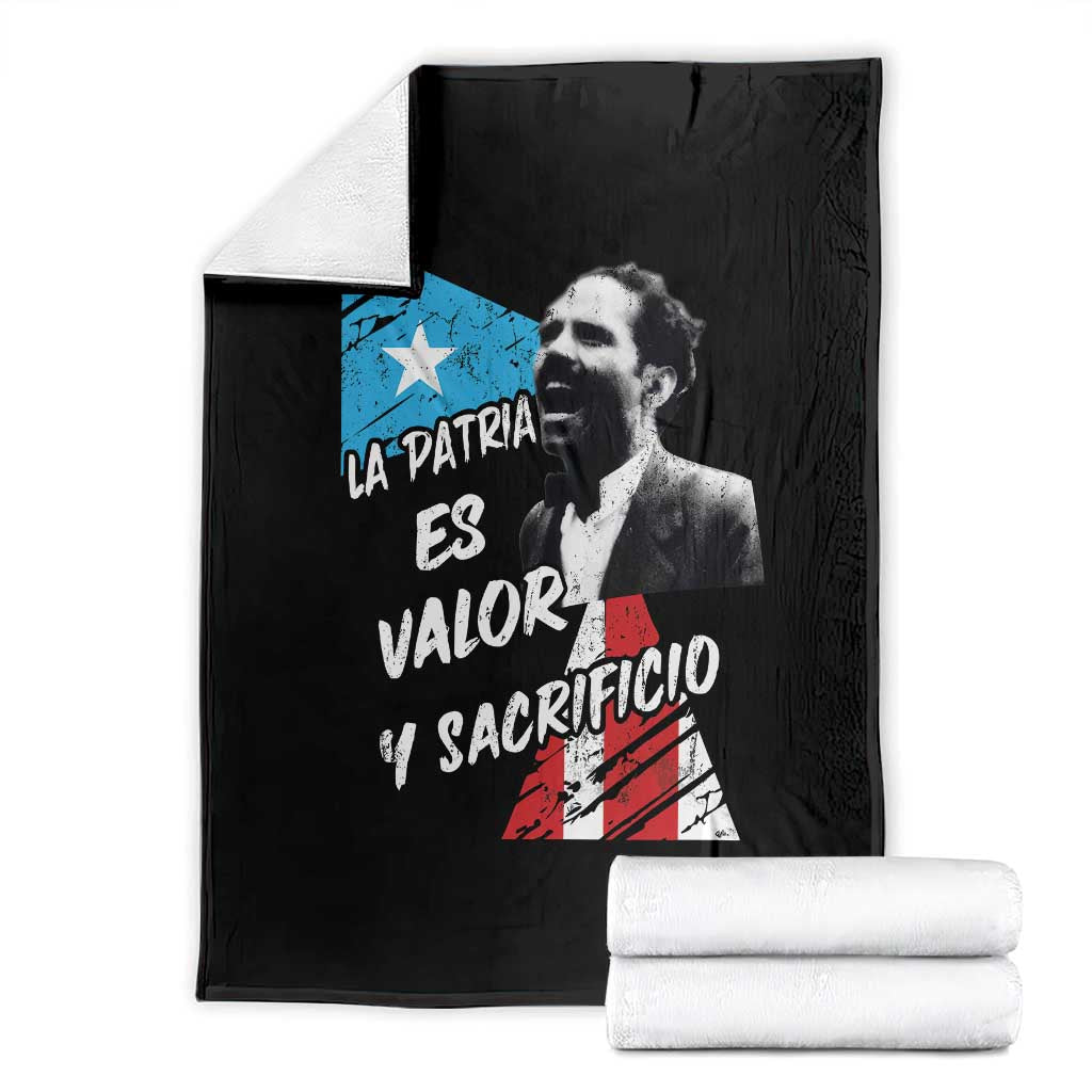 Pedro Albizu Campos Throw Blanket La Patria Es Valor Y Sacrificio Puerto Rican Leader - Wonder Print Shop