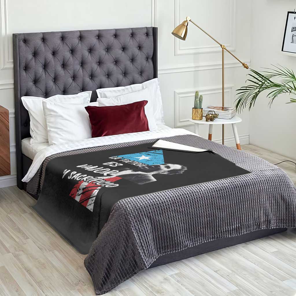 Pedro Albizu Campos Throw Blanket La Patria Es Valor Y Sacrificio Puerto Rican Leader - Wonder Print Shop