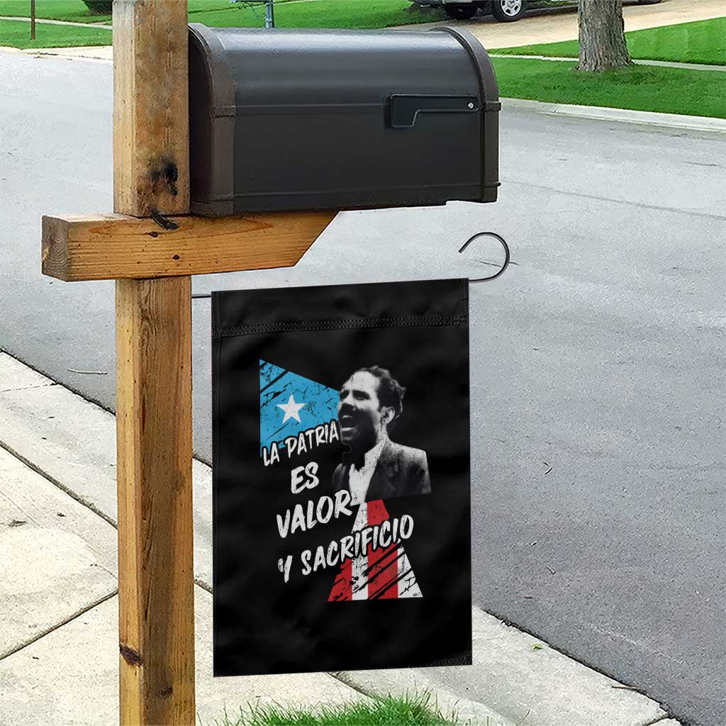 Pedro Albizu Campos Garden Flag La Patria Es Valor Y Sacrificio Puerto Rican Leader - Wonder Print Shop