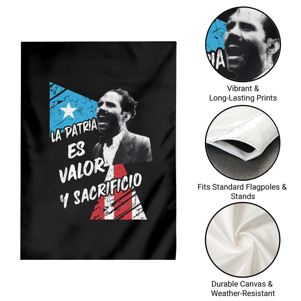 Pedro Albizu Campos Garden Flag La Patria Es Valor Y Sacrificio Puerto Rican Leader - Wonder Print Shop
