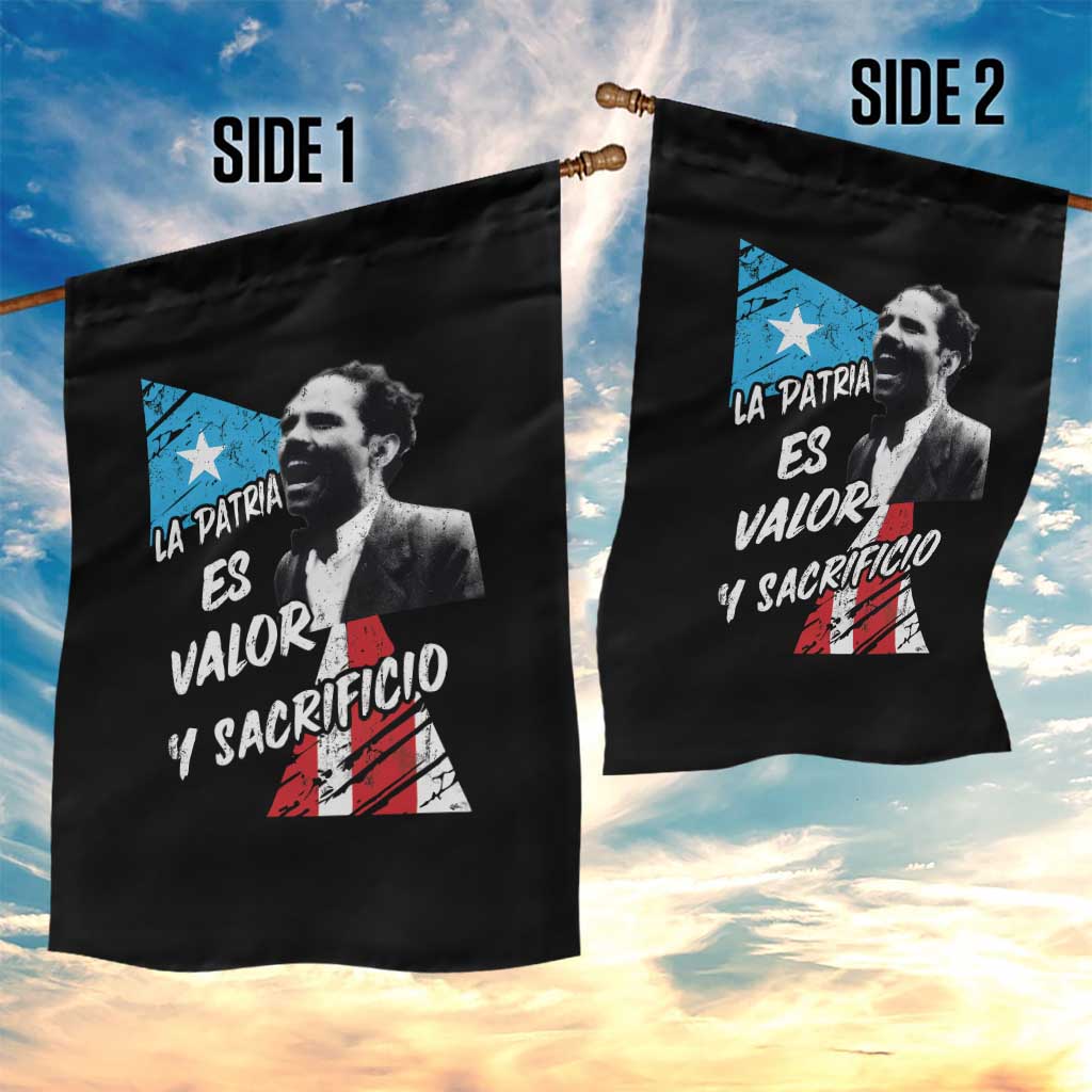Pedro Albizu Campos Garden Flag La Patria Es Valor Y Sacrificio Puerto Rican Leader - Wonder Print Shop