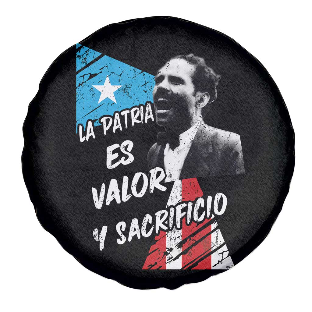 Pedro Albizu Campos Spare Tire Cover La Patria Es Valor Y Sacrificio Puerto Rican Leader - Wonder Print Shop