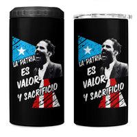 Pedro Albizu Campos 4 in 1 Can Cooler Tumbler La Patria Es Valor Y Sacrificio Puerto Rican Leader - Wonder Print Shop