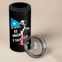 Pedro Albizu Campos 4 in 1 Can Cooler Tumbler La Patria Es Valor Y Sacrificio Puerto Rican Leader - Wonder Print Shop